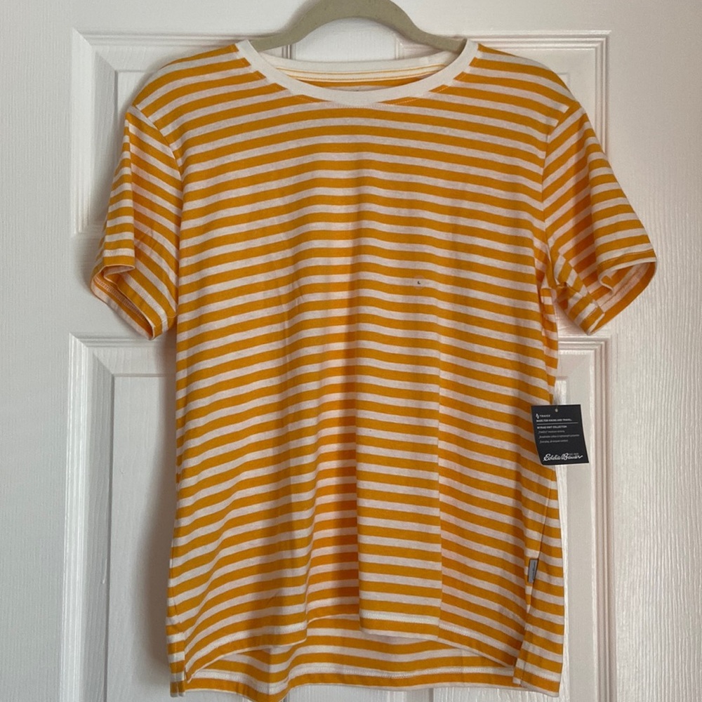 Women's Myriad Short-Sleeve Crew - Marigold Stripe